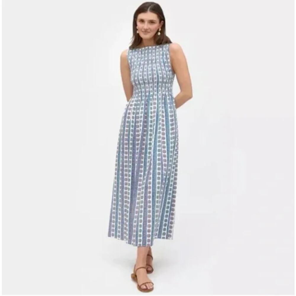 Hill House Blue and White Midi Dress